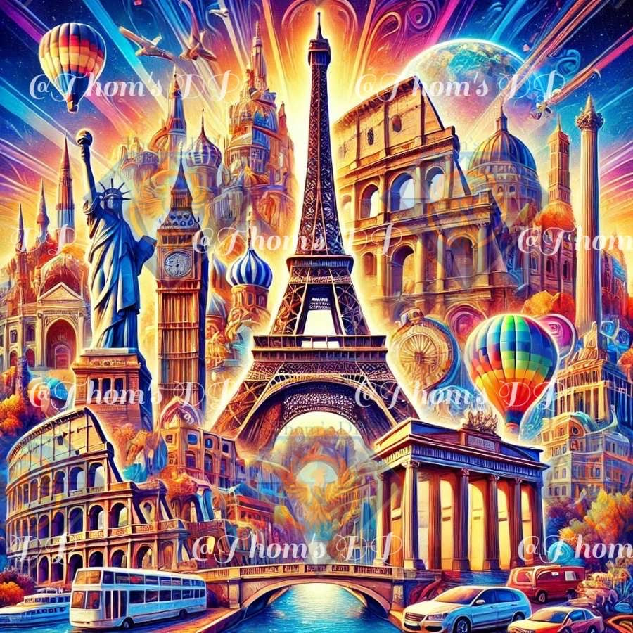 Voyage cosmopolite (60/60cm)