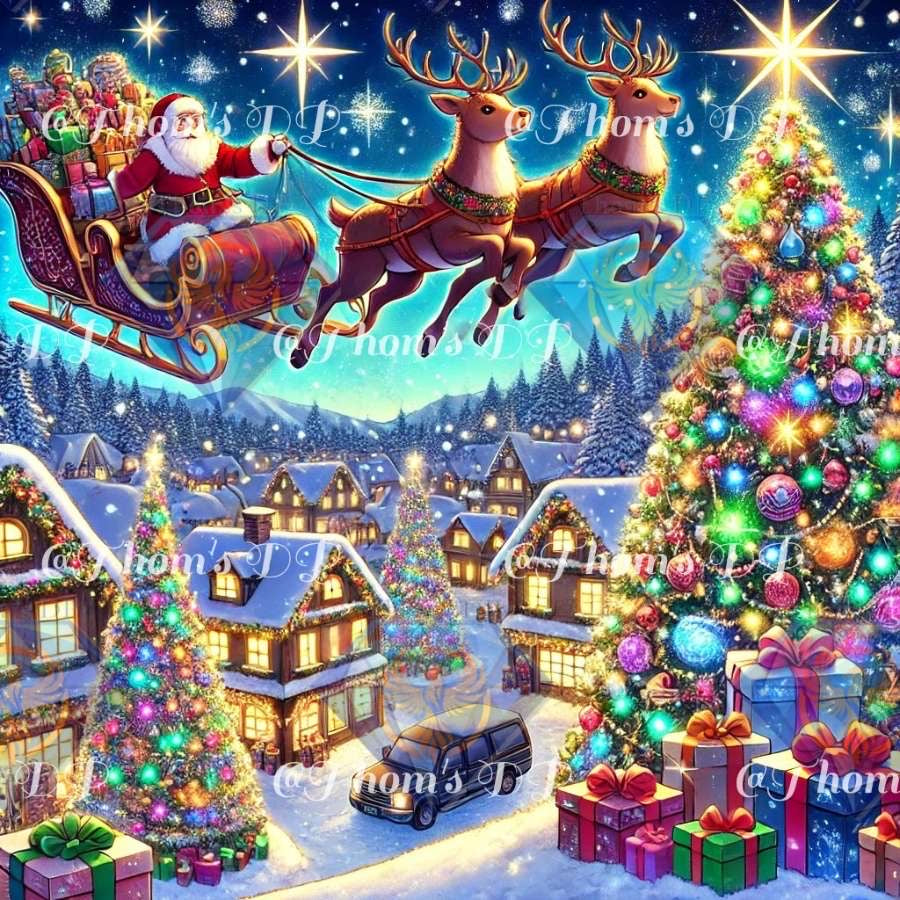 Envole du Père Noël (60/80cm)