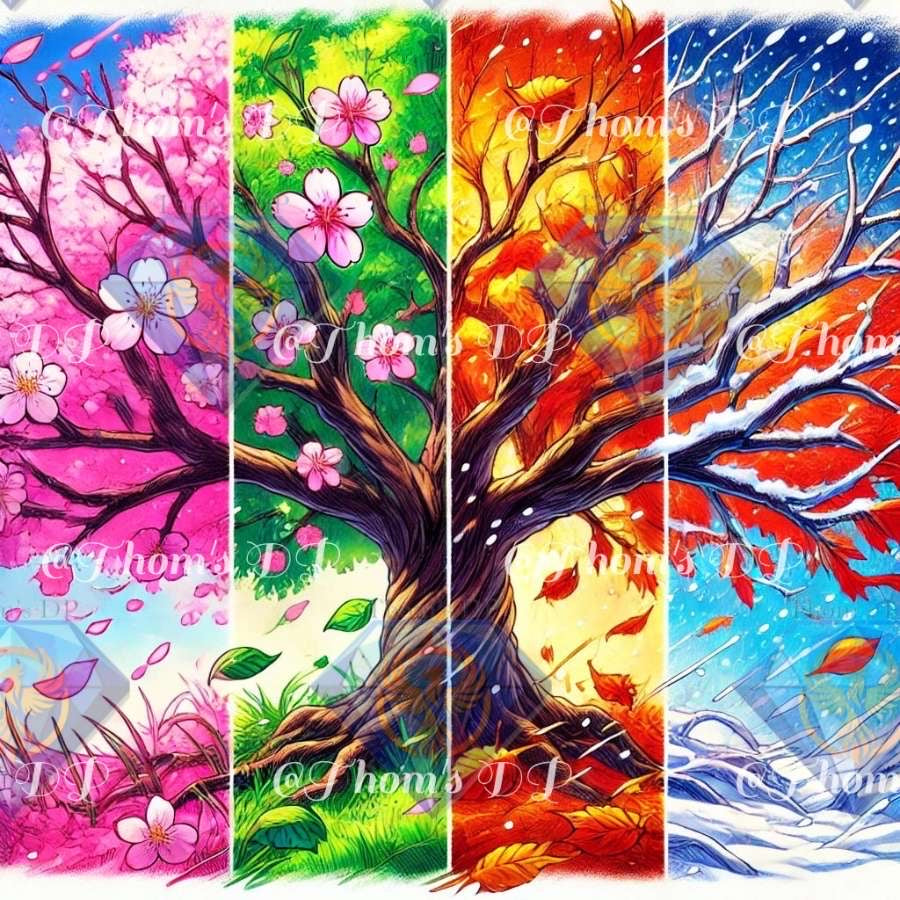 L’arbre des saisons (100/70cm)