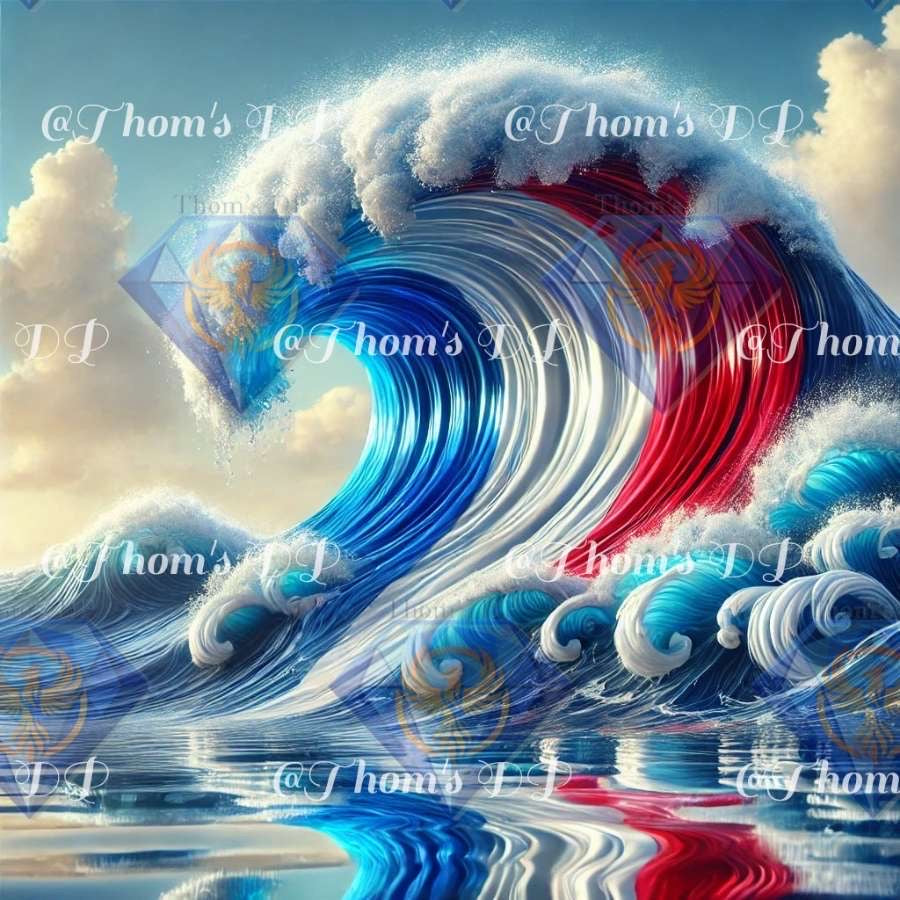 La vague tricolore (60/60cm)