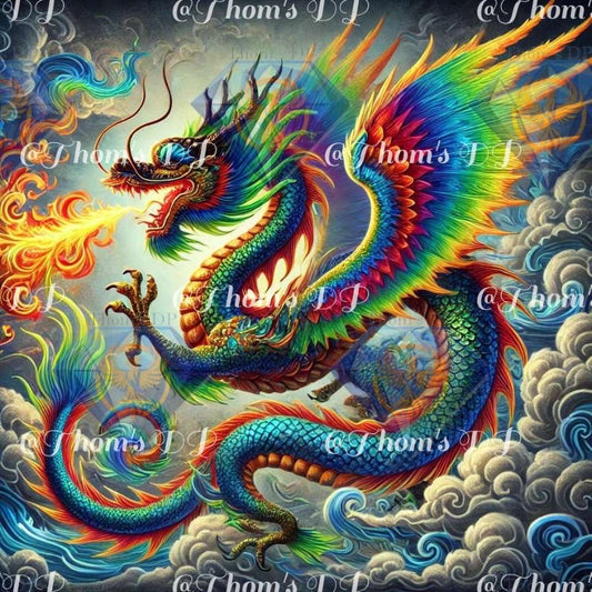 Dragon arc-en-ciel de feu (60/60cm)