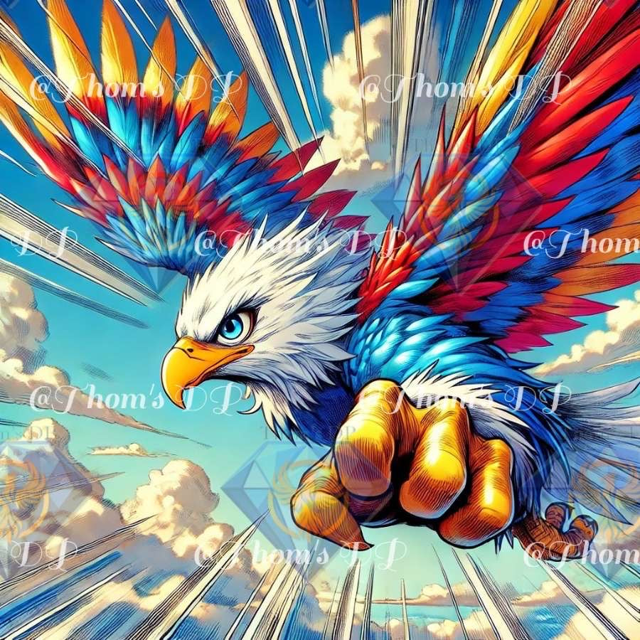 L’aigle de la liberté (60/60cm)￼